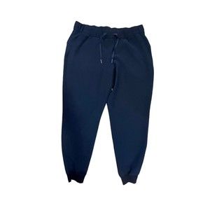 Lululemon On The Fly Jogger Pants Women's 12 Blue Stretch Travel Woven